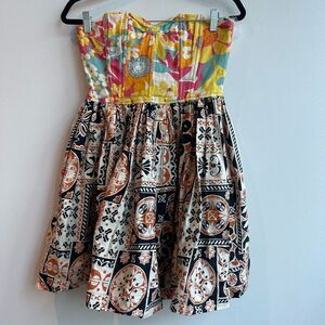 Tracy Feith for Target Mini Dress Hawaiian Fit Flare Mixed Print Multicolor Size